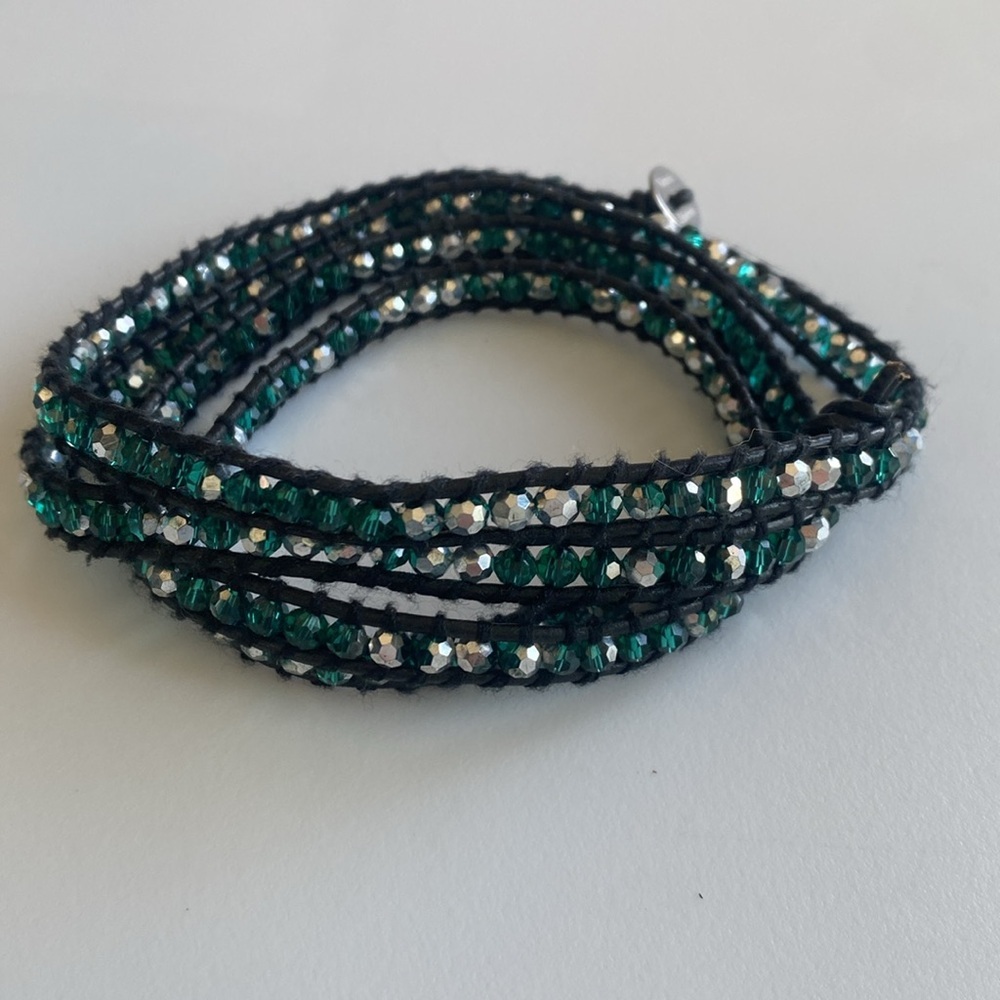 Victoria Emerson Crystal Leather Wrap Bracelet
